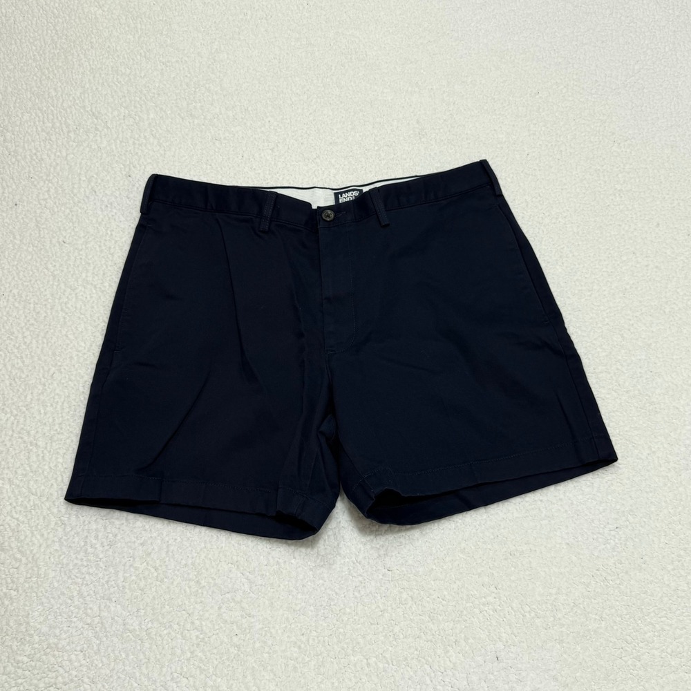 Lands End Mens 36 Navy Blue Traditional Fit Chino Shorts 406623